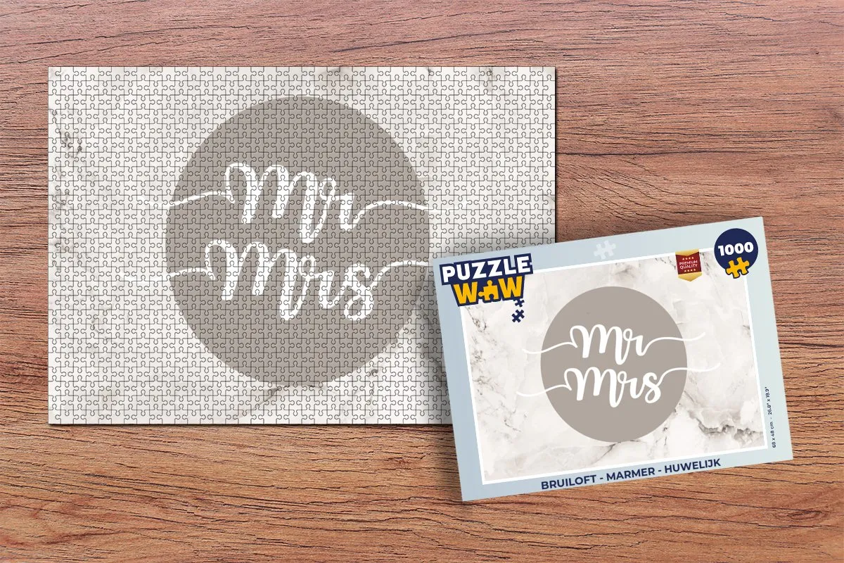 PuzzleWow Mr & Mrs Legpuzzel 1000 Stuks - Multicolor