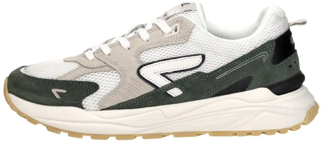 Hub Grid S48 Sneakers Heren - 44 - Wit/Donkergroen/Beige - afbeelding 2 van 6
