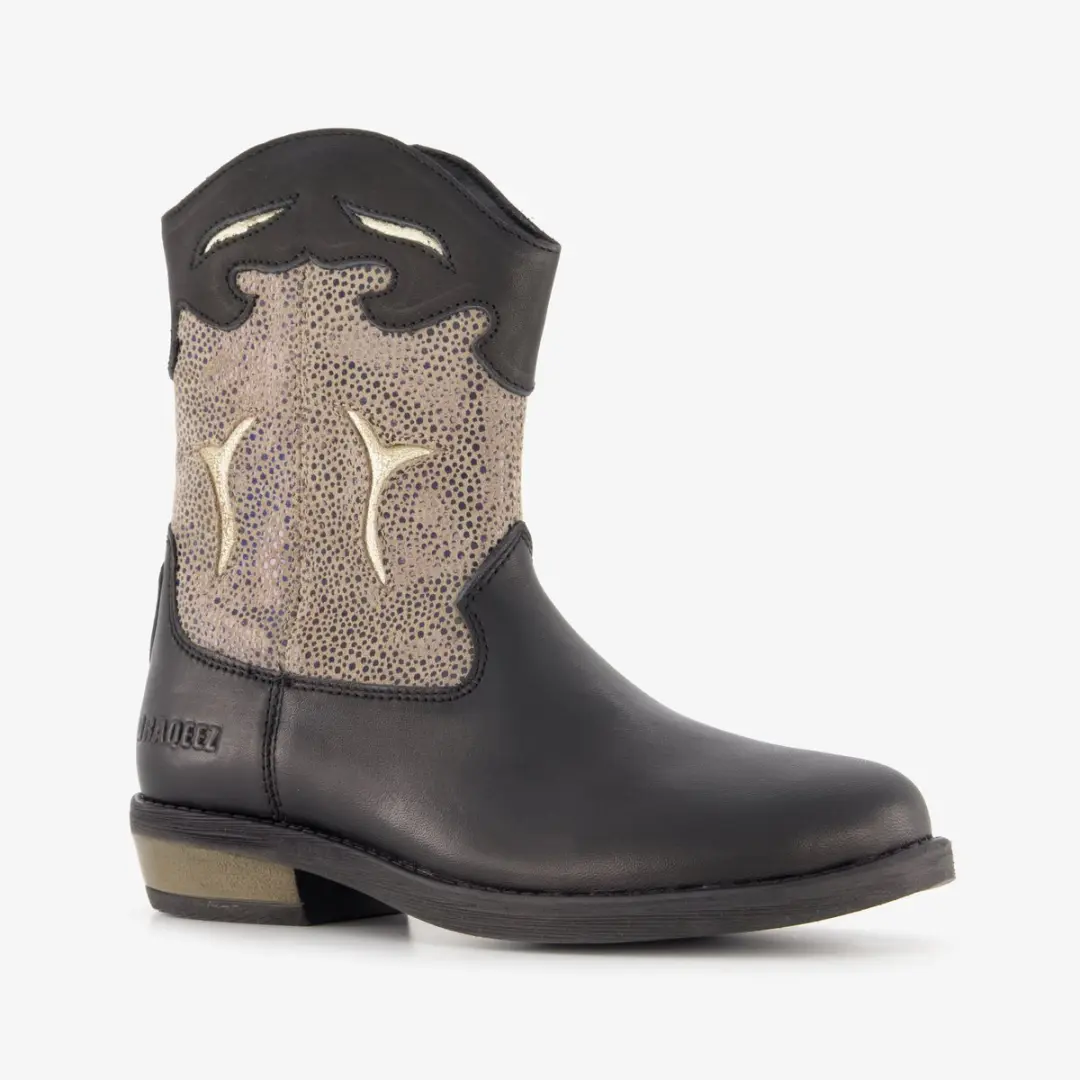 Braqeez leren meisjes cowboy western boots zwart