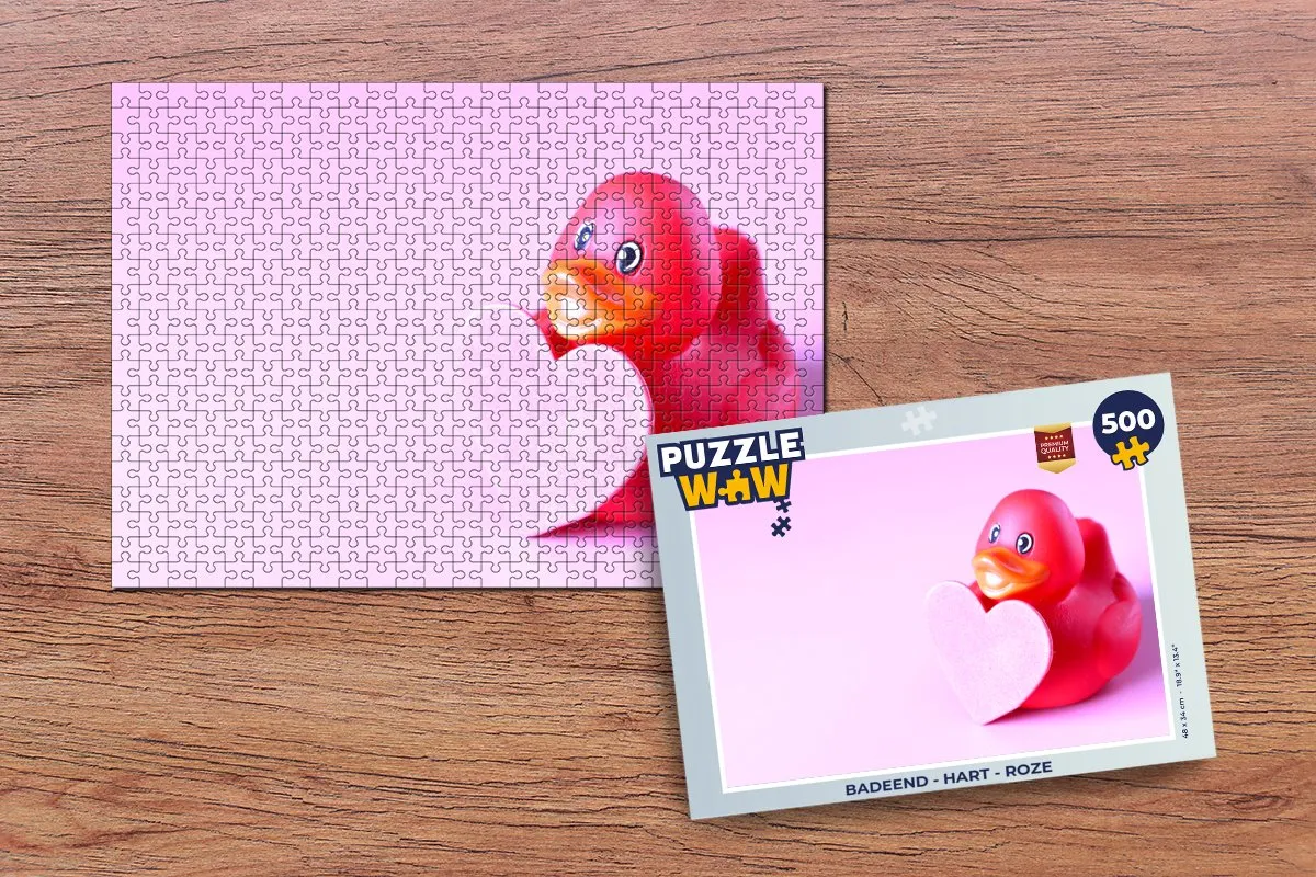 PuzzleWow Badeend Hart Legpuzzel 500 Stuks - Multicolor