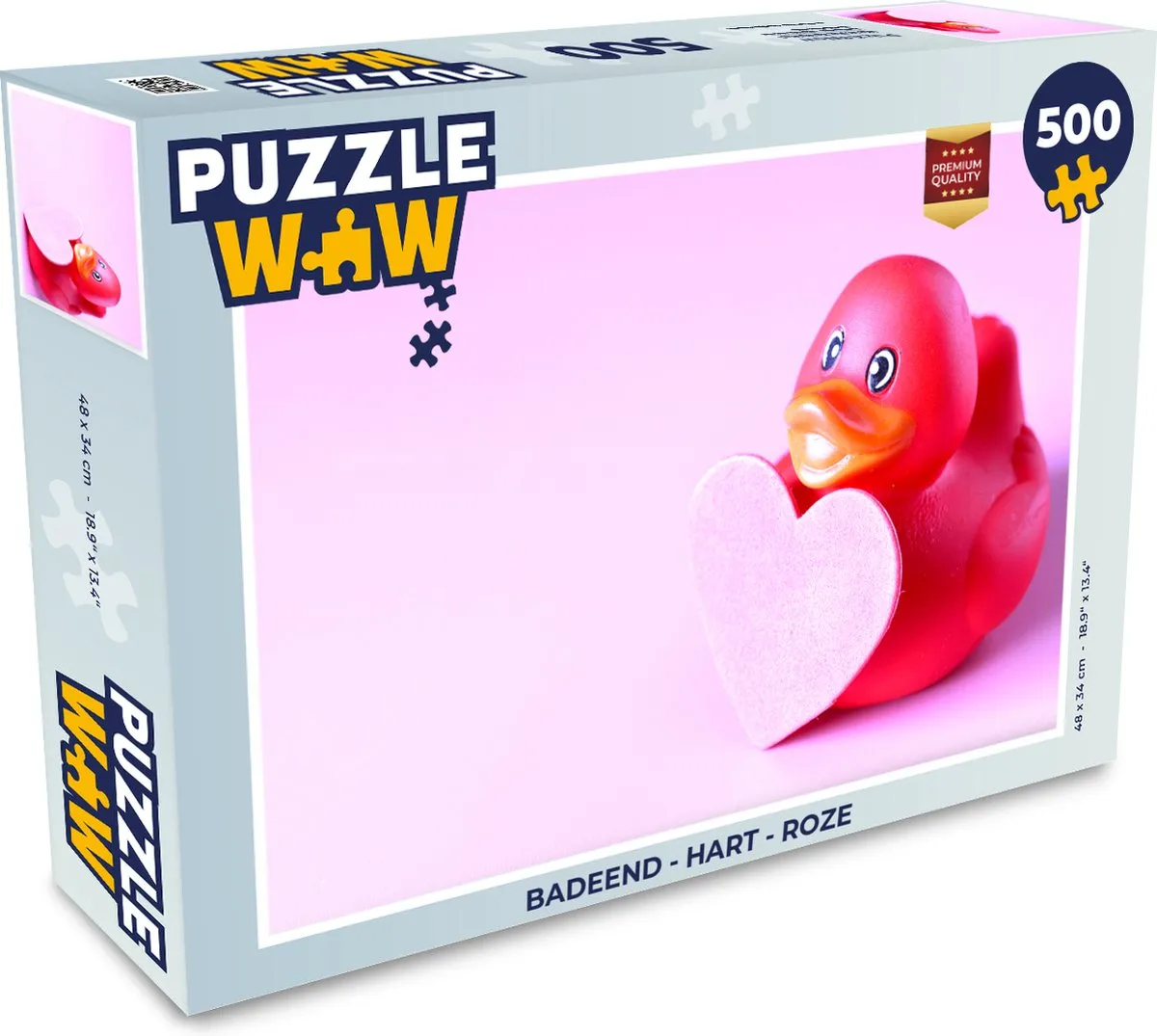 PuzzleWow Badeend Hart Legpuzzel 500 Stuks