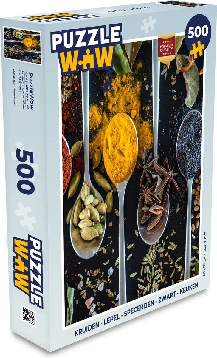 PuzzleWow Kruiden Lepel Specerijen Puzzel 500 Stuks - Multicolor