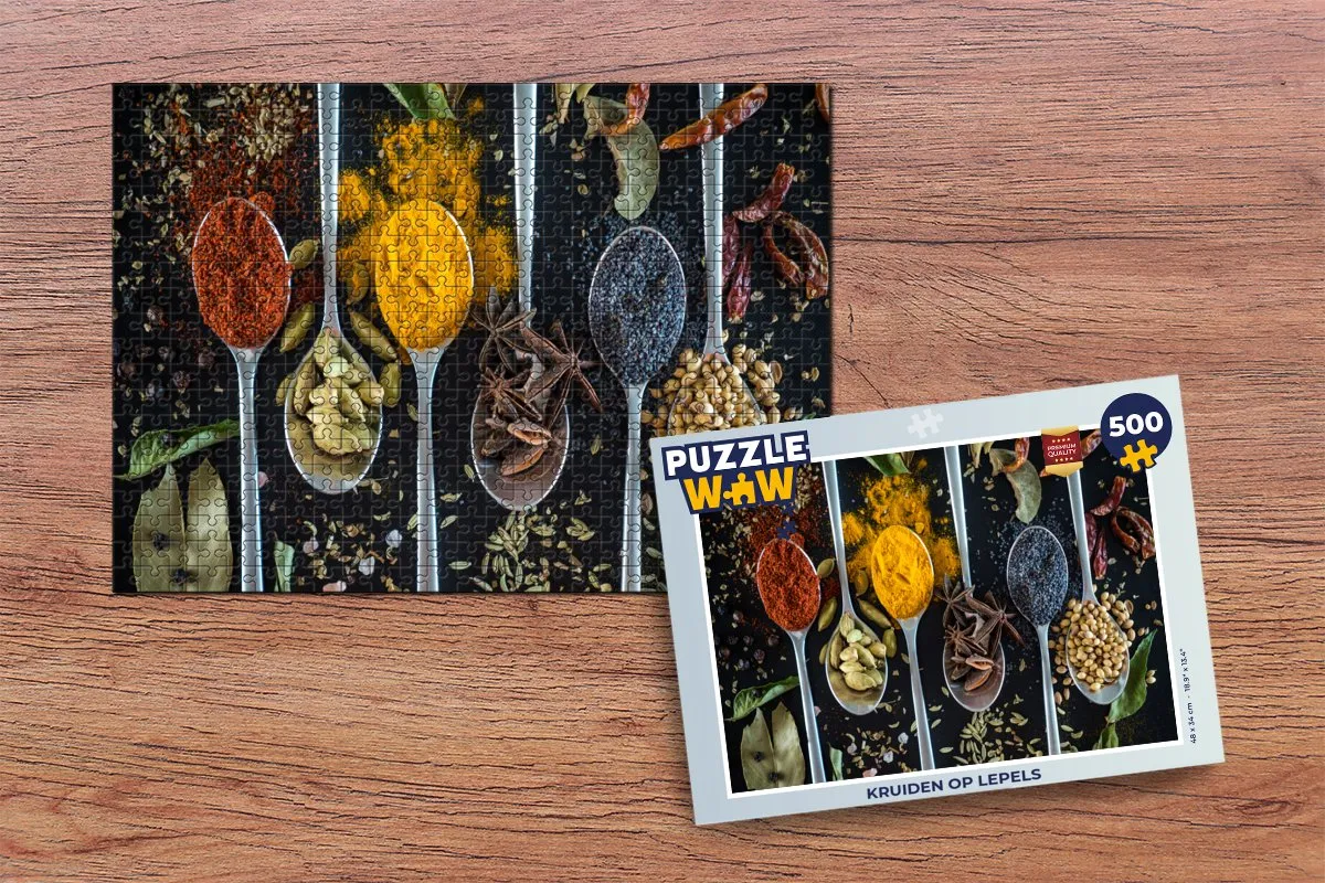 PuzzleWow Kruiden Lepel Specerijen Puzzel 500 Stuks - Multicolor