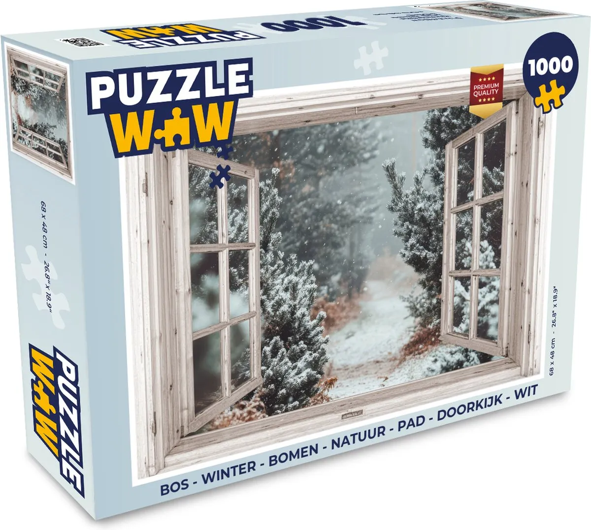 PuzzleWow Bos Winter Bomen Legpuzzel 1000 Stuks - Wit