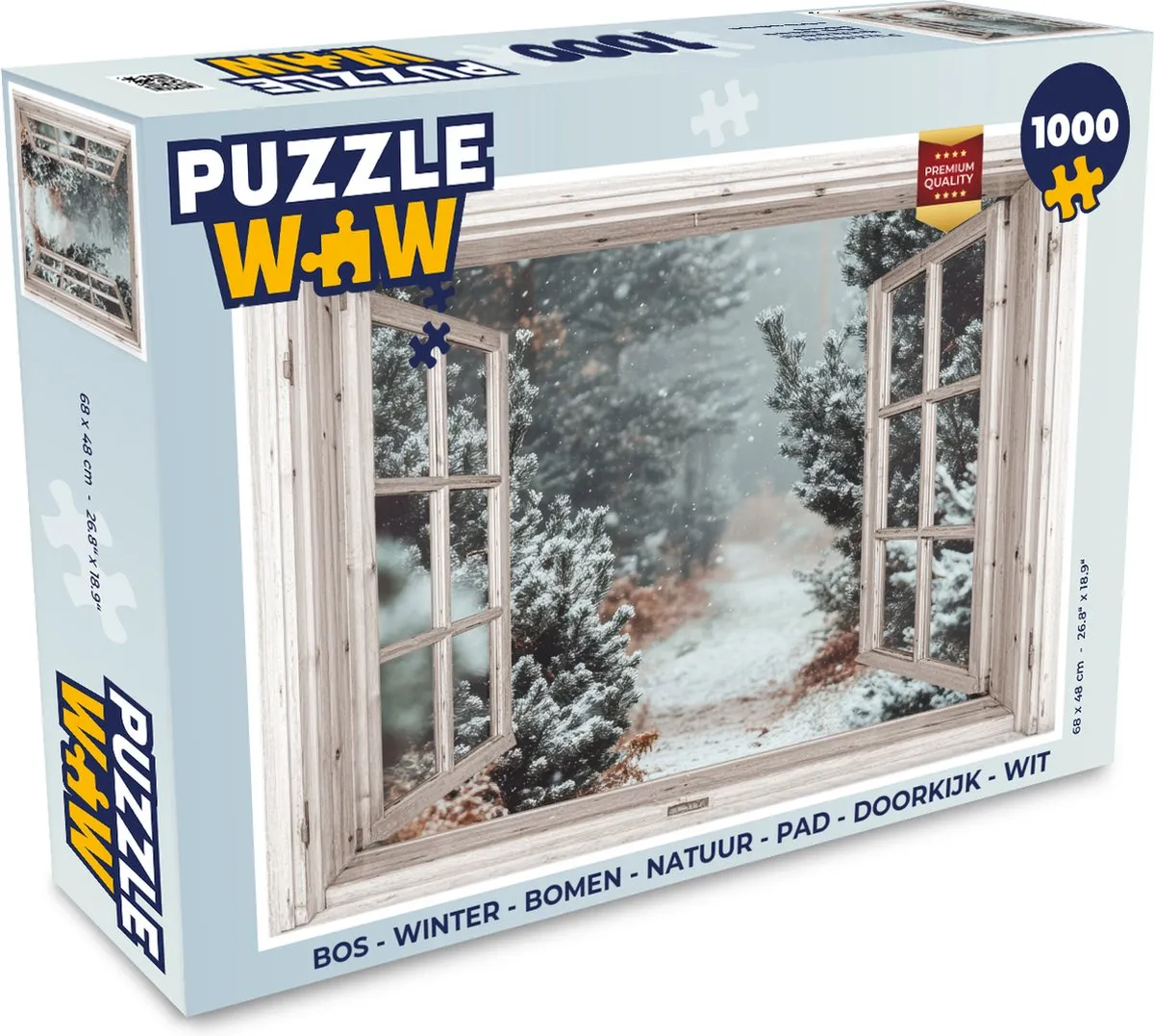 PuzzleWow Bos Winter Bomen Legpuzzel 1000 Stuks - Wit