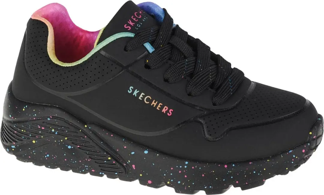Skechers Uno Lite Rainbow Speckle 310456L-BKMT, voor meisje, Zwart, Sneakers,Spo