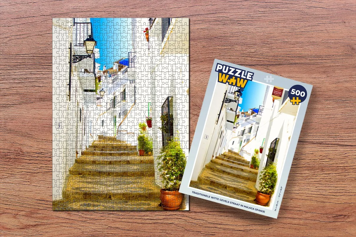 PuzzleWow Málaga Straat Legpuzzel 500 Stuks - Multicolor