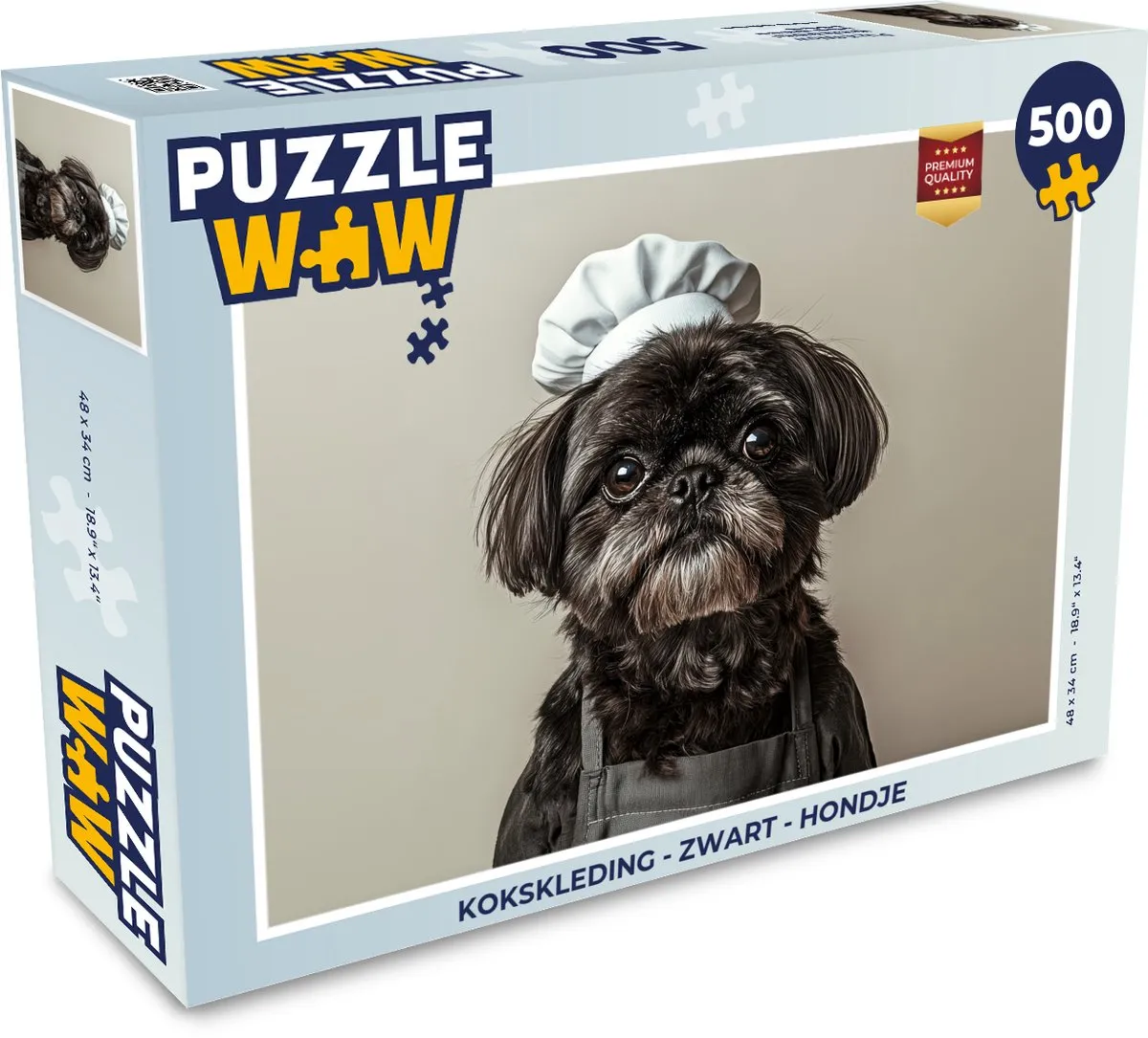 PuzzleWow Kokskleding Hondje Legpuzzel 500 Stuks - Zwart