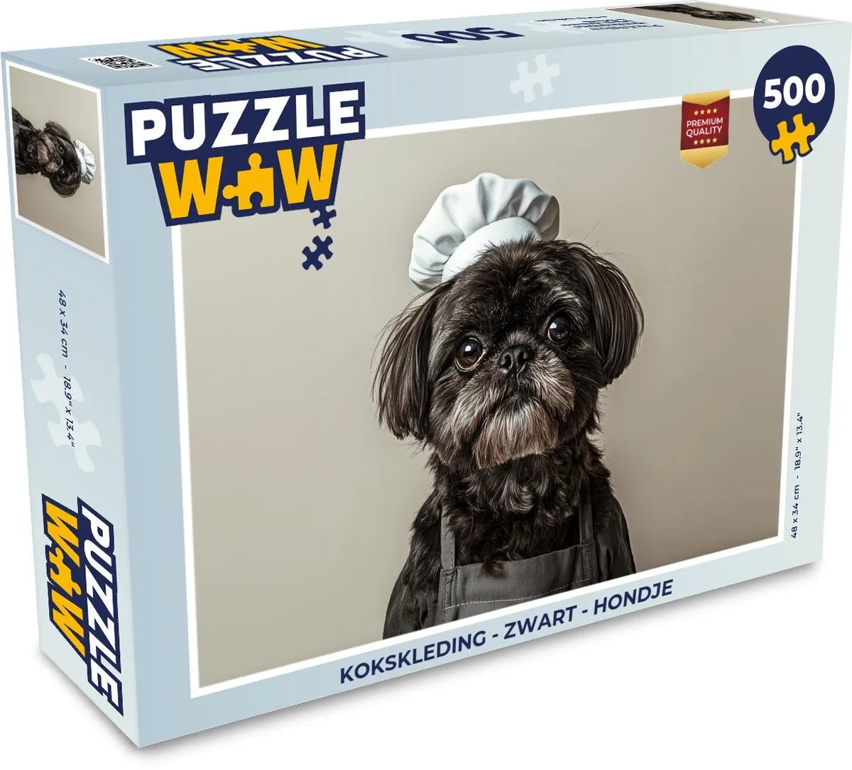PuzzleWow Kokskleding Hondje Legpuzzel 500 Stuks - Zwart