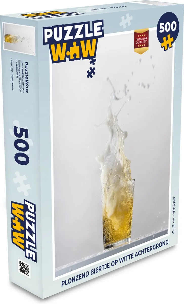 PuzzleWow Legpuzzel Plonzend Biertje 500 Stuks