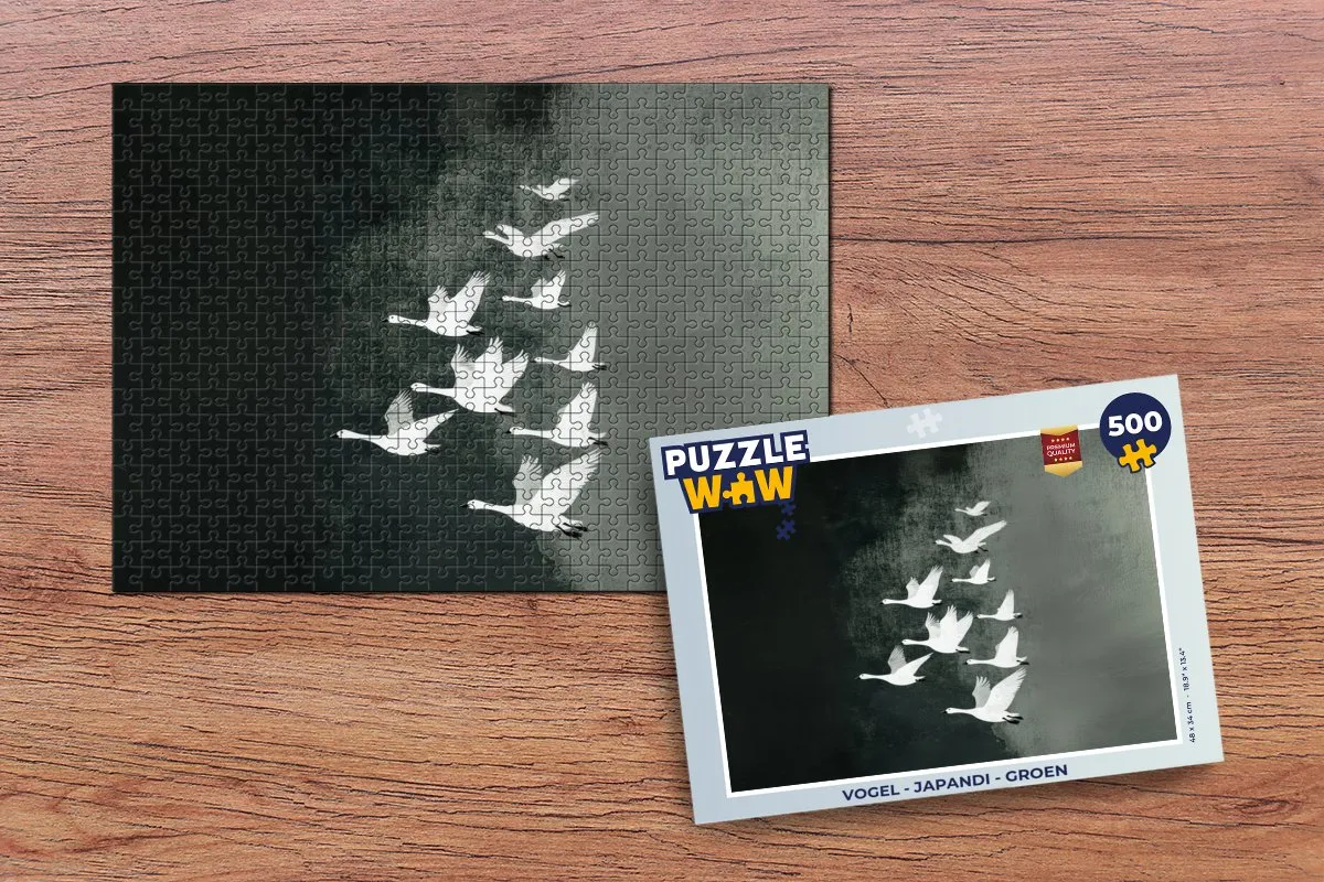 PuzzleWow Japandi Vogel Legpuzzel 500 Stuks - Groen - MPN 8721169400921