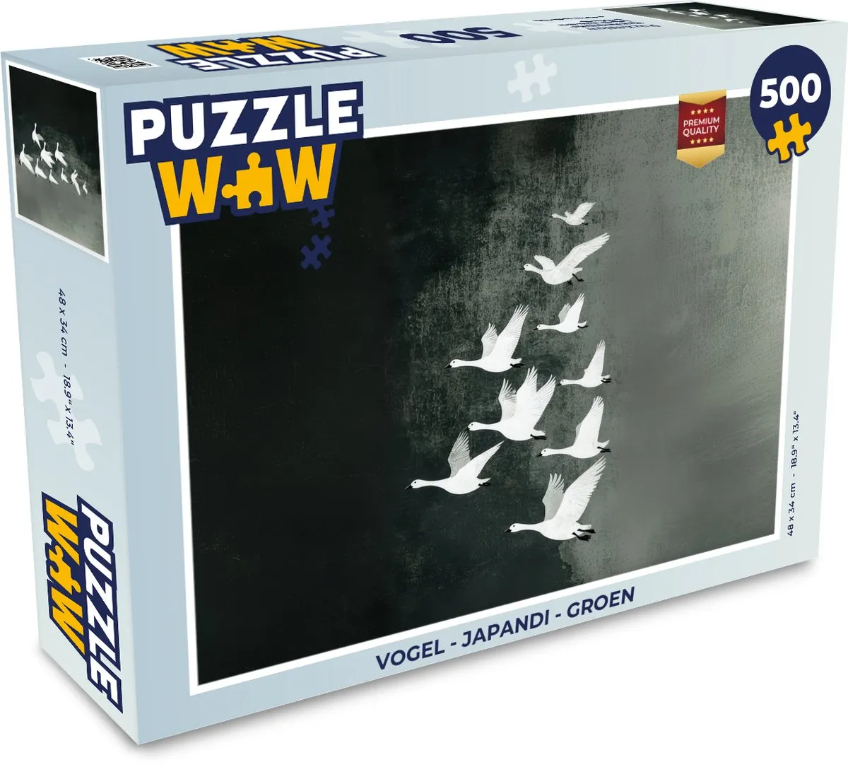 PuzzleWow Japandi Vogel Legpuzzel 500 Stuks - Groen - MPN 8721169400921