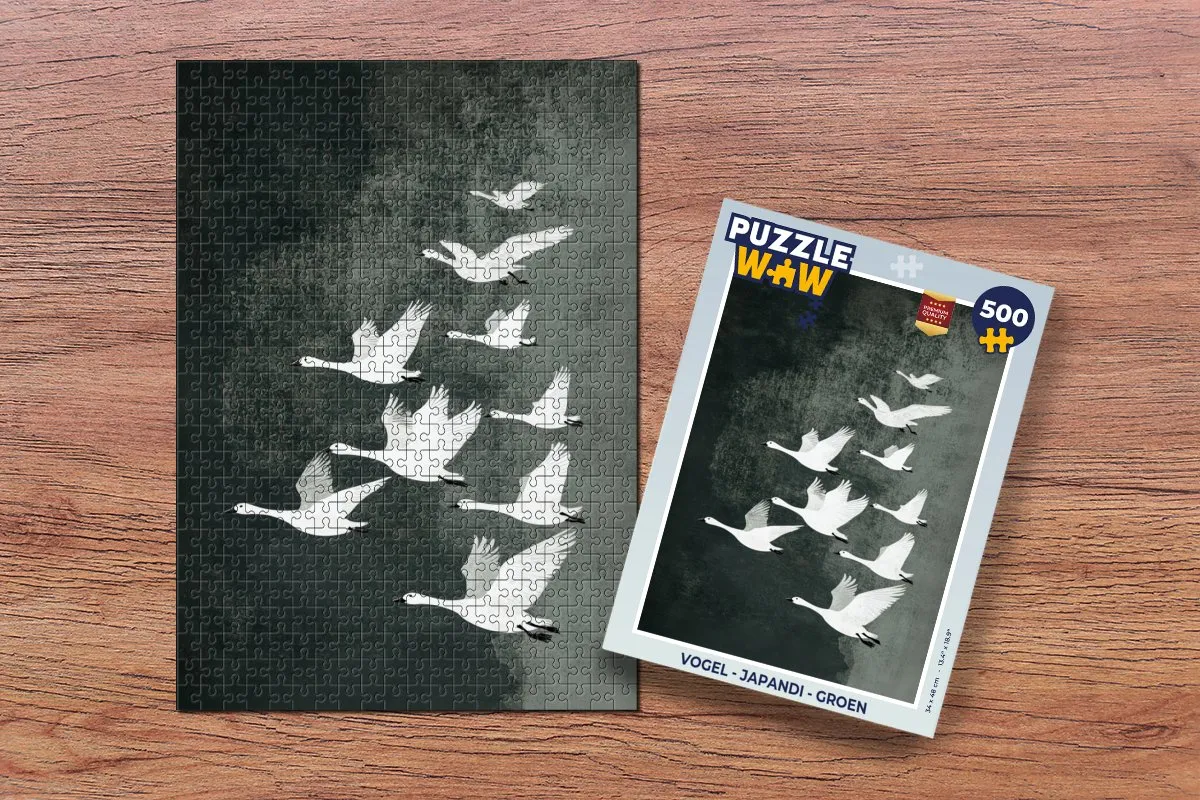 PuzzleWow Japandi Vogel Legpuzzel 500 Stuks - Groen - MPN 8721169400921