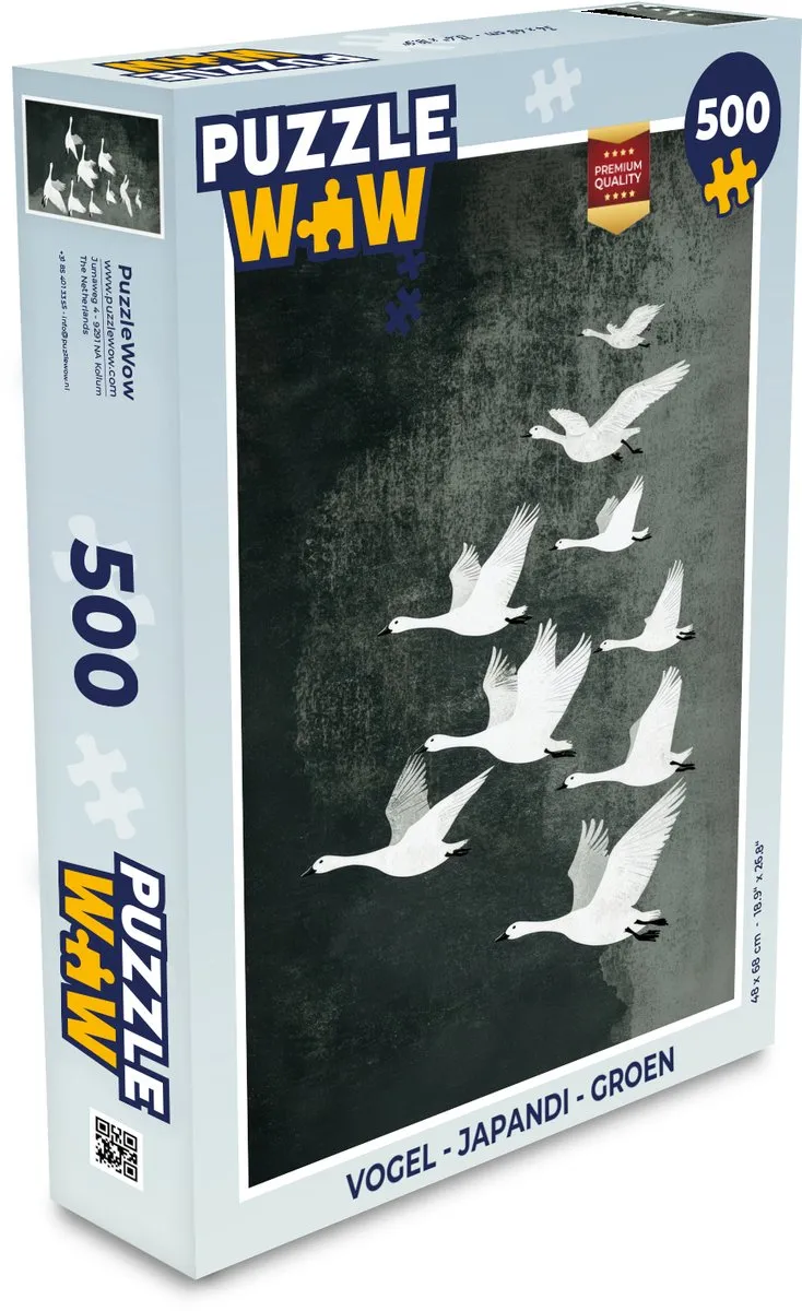 PuzzleWow Japandi Vogel Legpuzzel 500 Stuks - Groen - MPN 8721169400921