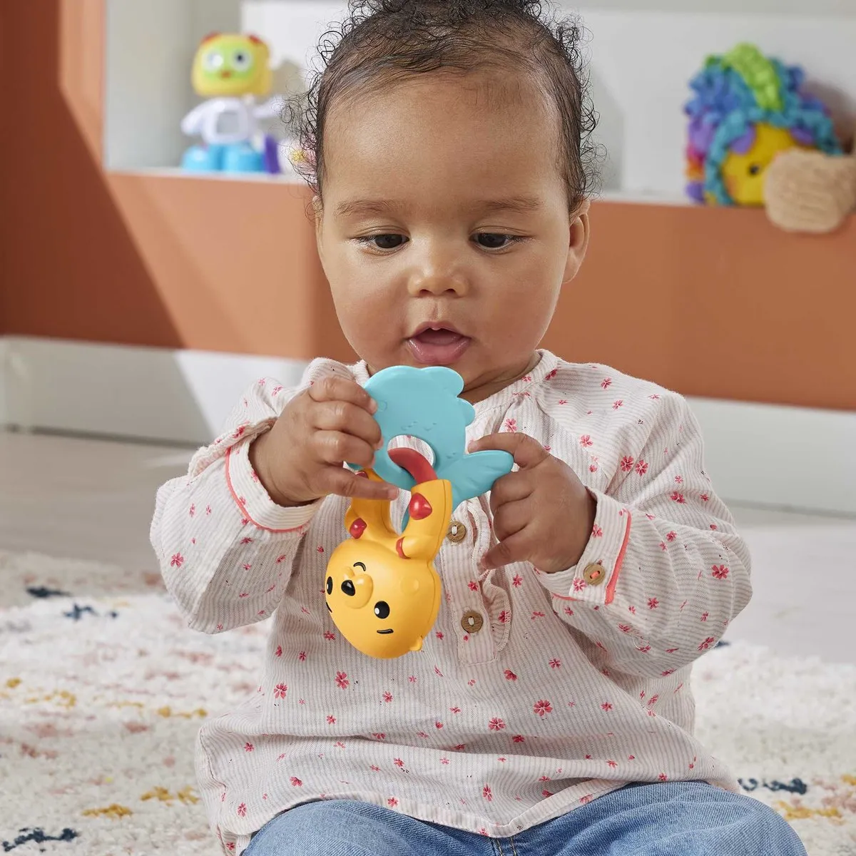 Fisher-Price Teething Time Otter Bijtring - Turkoois/Geel