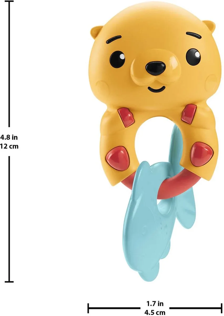Fisher-Price Teething Time Otter Bijtring - Turkoois/Geel - afbeelding 6 van 6