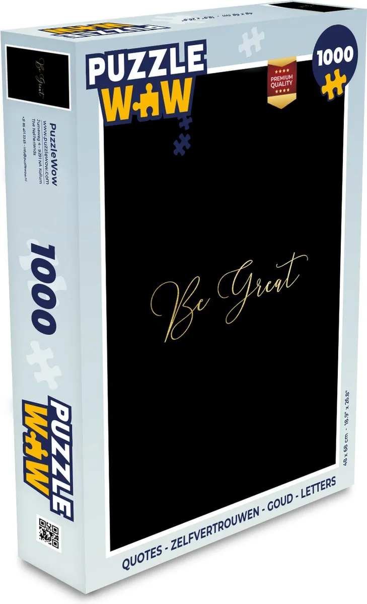 PuzzleWow Quotes Zelfvertrouwen Legpuzzel 1000 Stuks - Multicolor