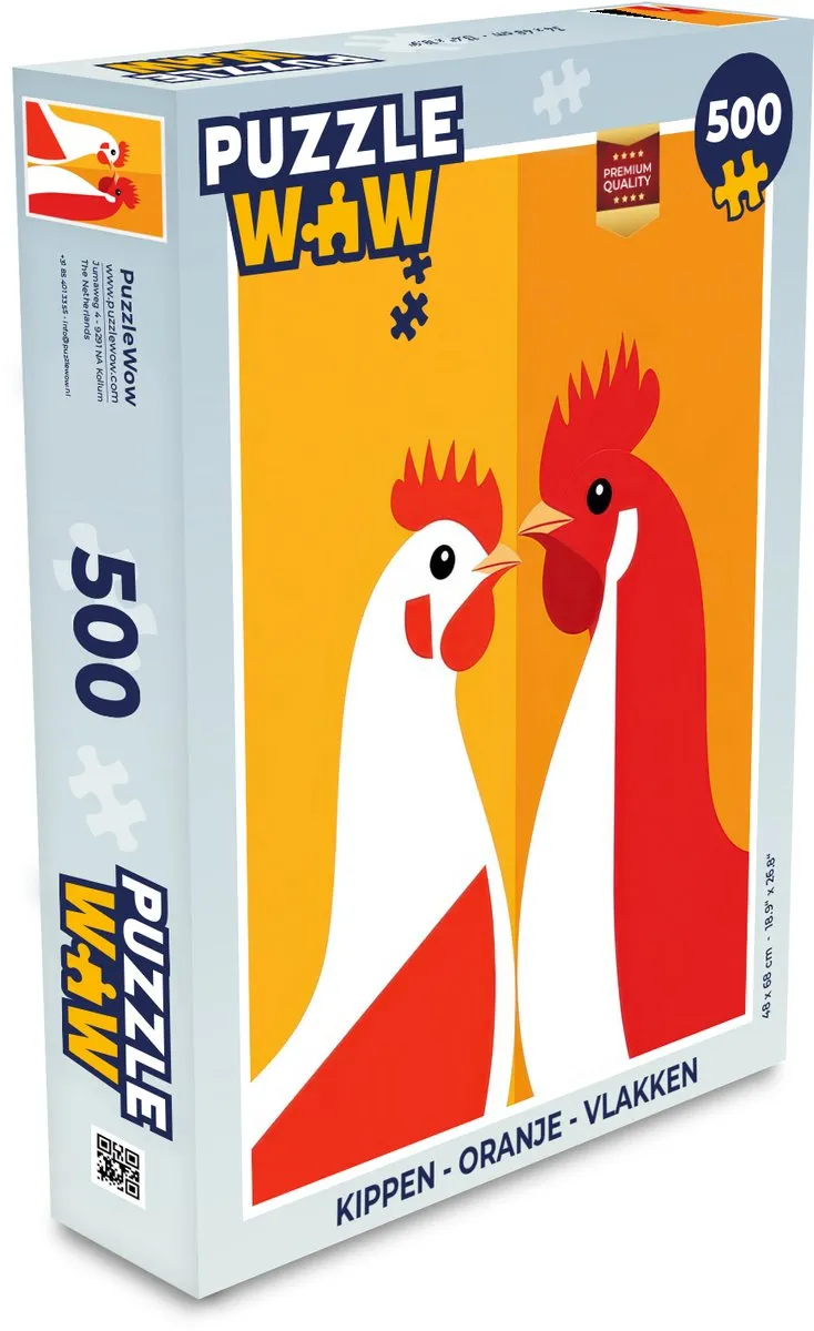PuzzleWow Kippen Legpuzzel 500 Stuks