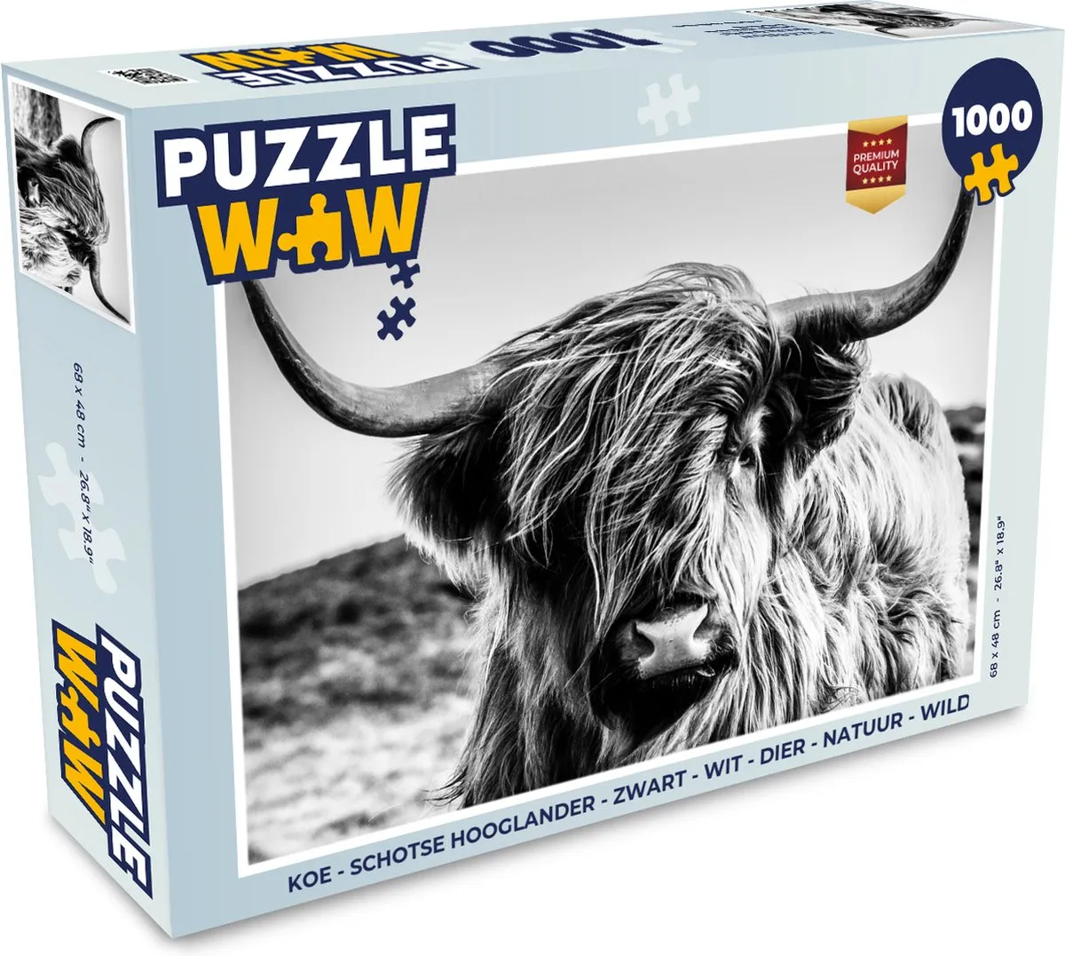 PuzzleWow Schotse Hooglander Legpuzzel 1000 Stuks - Multicolor