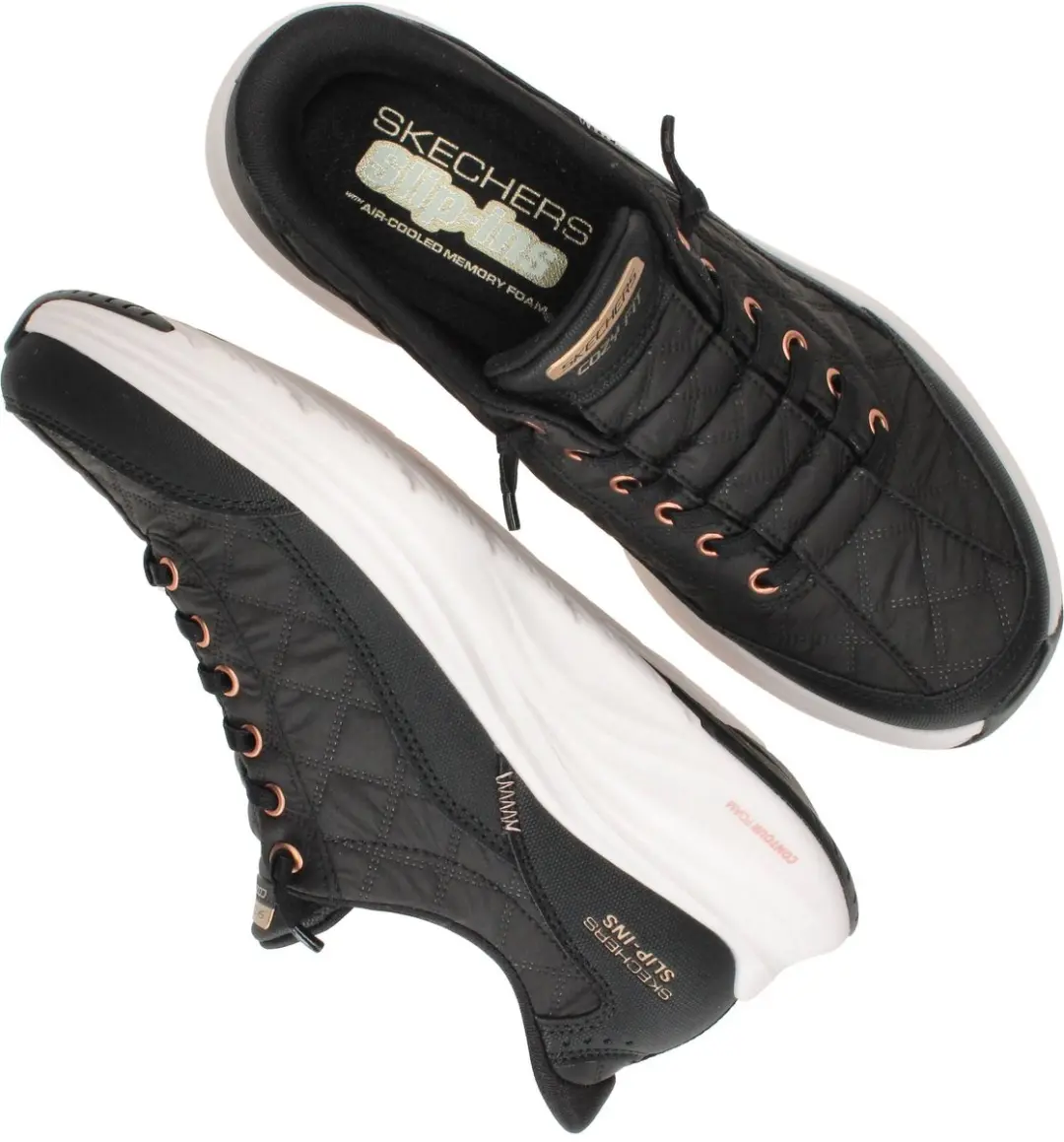 Skechers CONTOUR FOAM Golden Hour Dames Instappers 131509 - Zwart