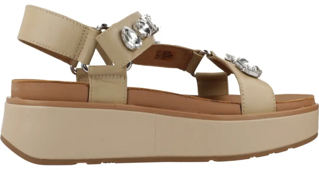 FitFlop FitFlop Gen-FF Max Ultra-Jewel Leather Back-Strap Sandals BEIGE