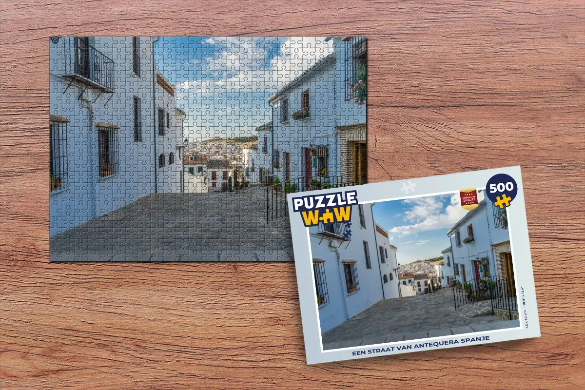 PuzzleWow Legpuzzel Een straat van Antequera Spanje 500 Stuks - Multicolor
