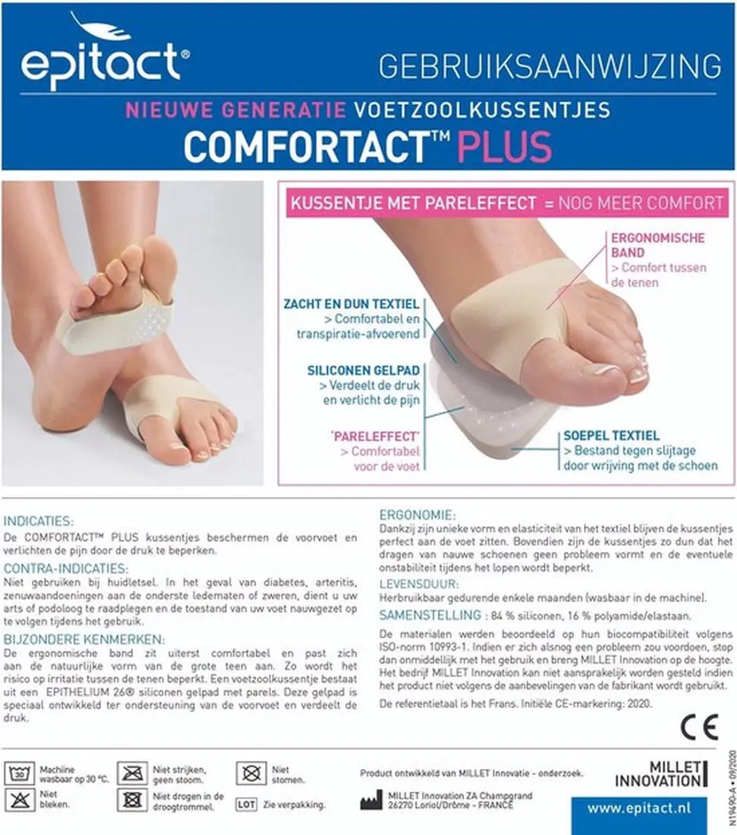Epitact Comfortact Plus Voetzoolkussentjes 36-38 - Beige