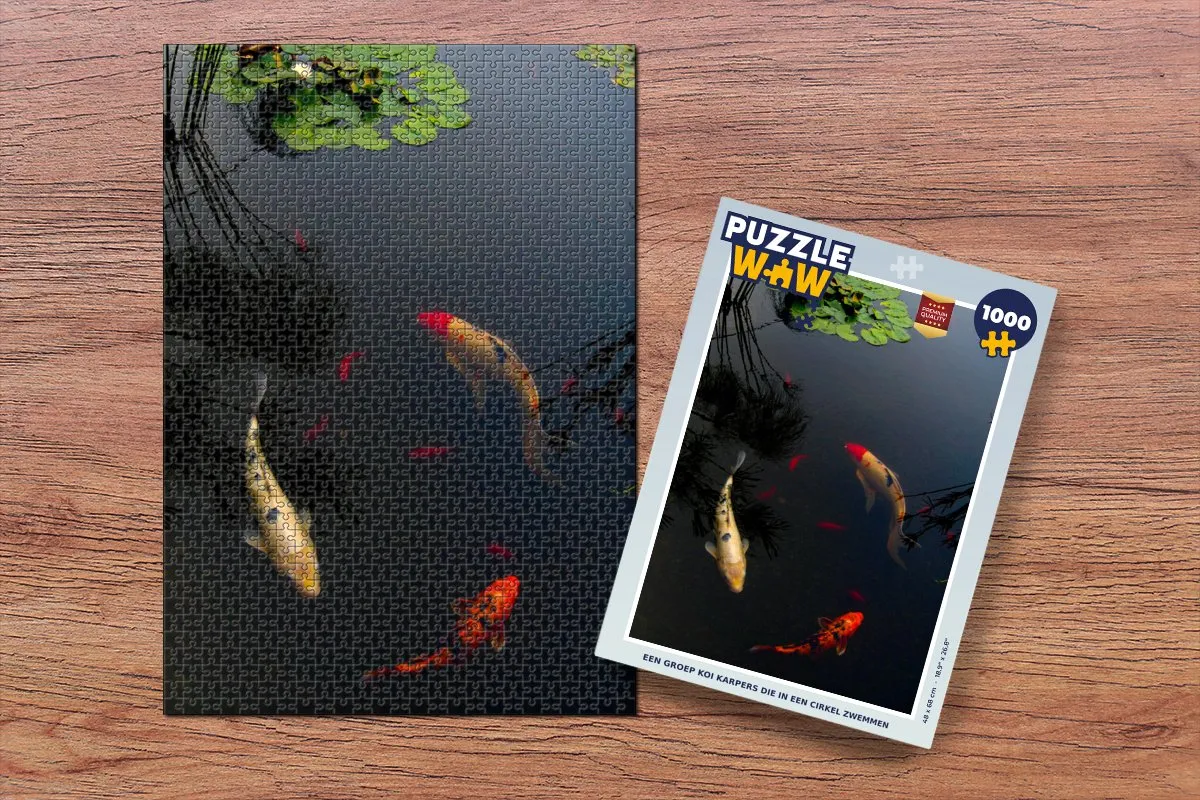 PuzzleWow Legpuzzel 1000 Stuks - Koi Karpers Multicolor