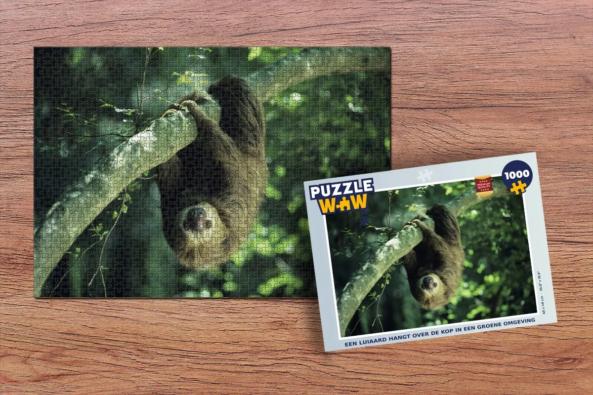 PuzzleWow Legpuzzel 1000 Stuks - Een Luiaard Multicolor