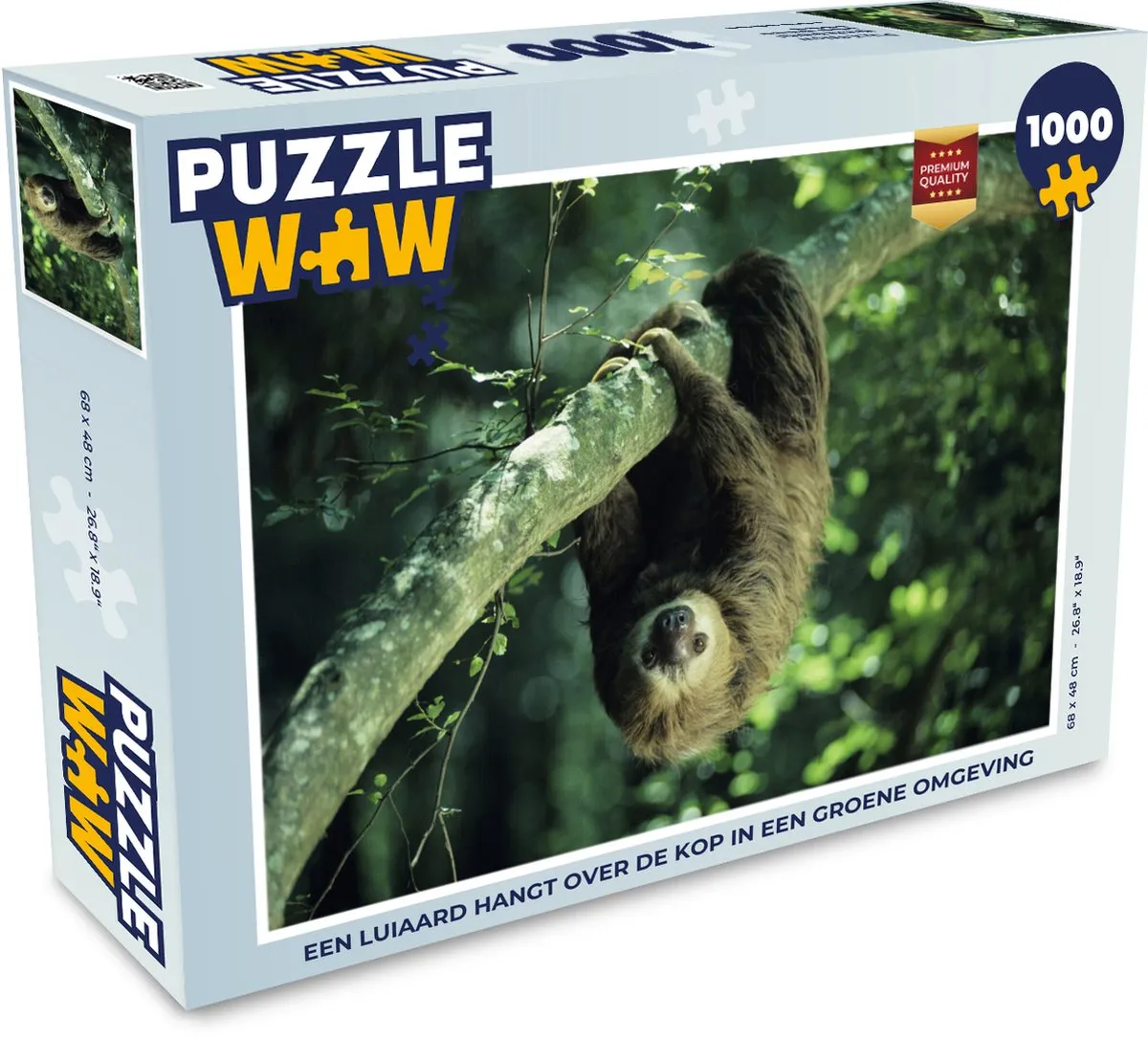 PuzzleWow Legpuzzel 1000 Stuks - Een Luiaard Multicolor