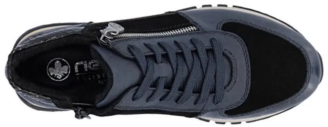 Rieker Dames Veterboots 49040-14 - Blauw - Maat 39