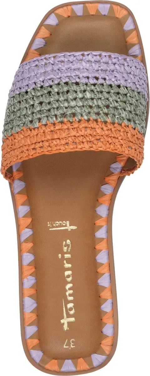 Tamaris Slippers Oranje Textiel - afbeelding 4 van 6