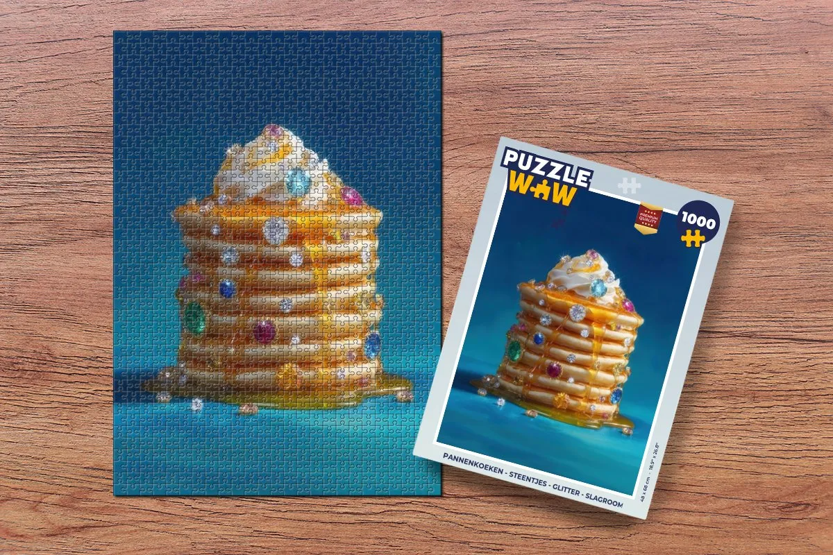PuzzleWow Pannenkoeken Steentjes Glitter Legpuzzel 1000 Stuks