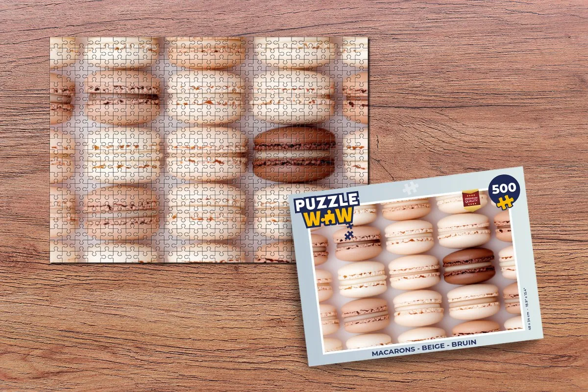 PuzzleWow Macarons Legpuzzel 500 Stuks - Beige/Bruin