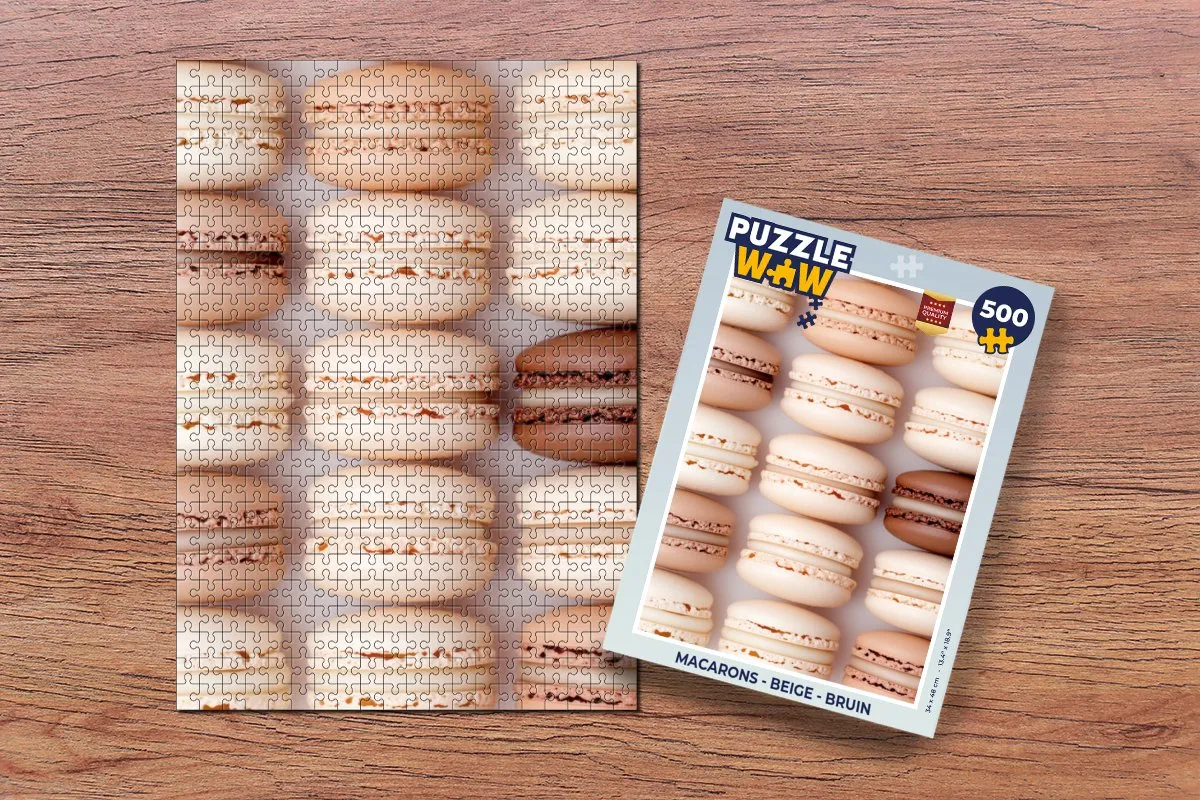 PuzzleWow Macarons Legpuzzel 500 Stuks - Beige/Bruin