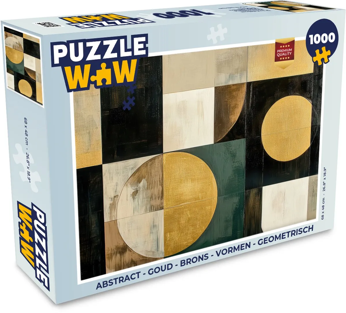 PuzzleWow Abstract Legpuzzel 1000 Stuks - Goud/Zwart