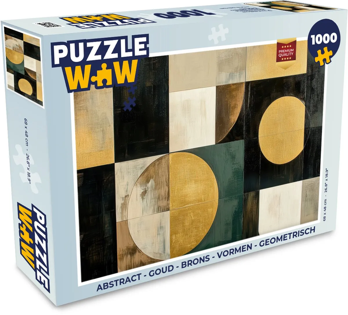 PuzzleWow Abstract Legpuzzel 1000 Stuks - Goud/Zwart