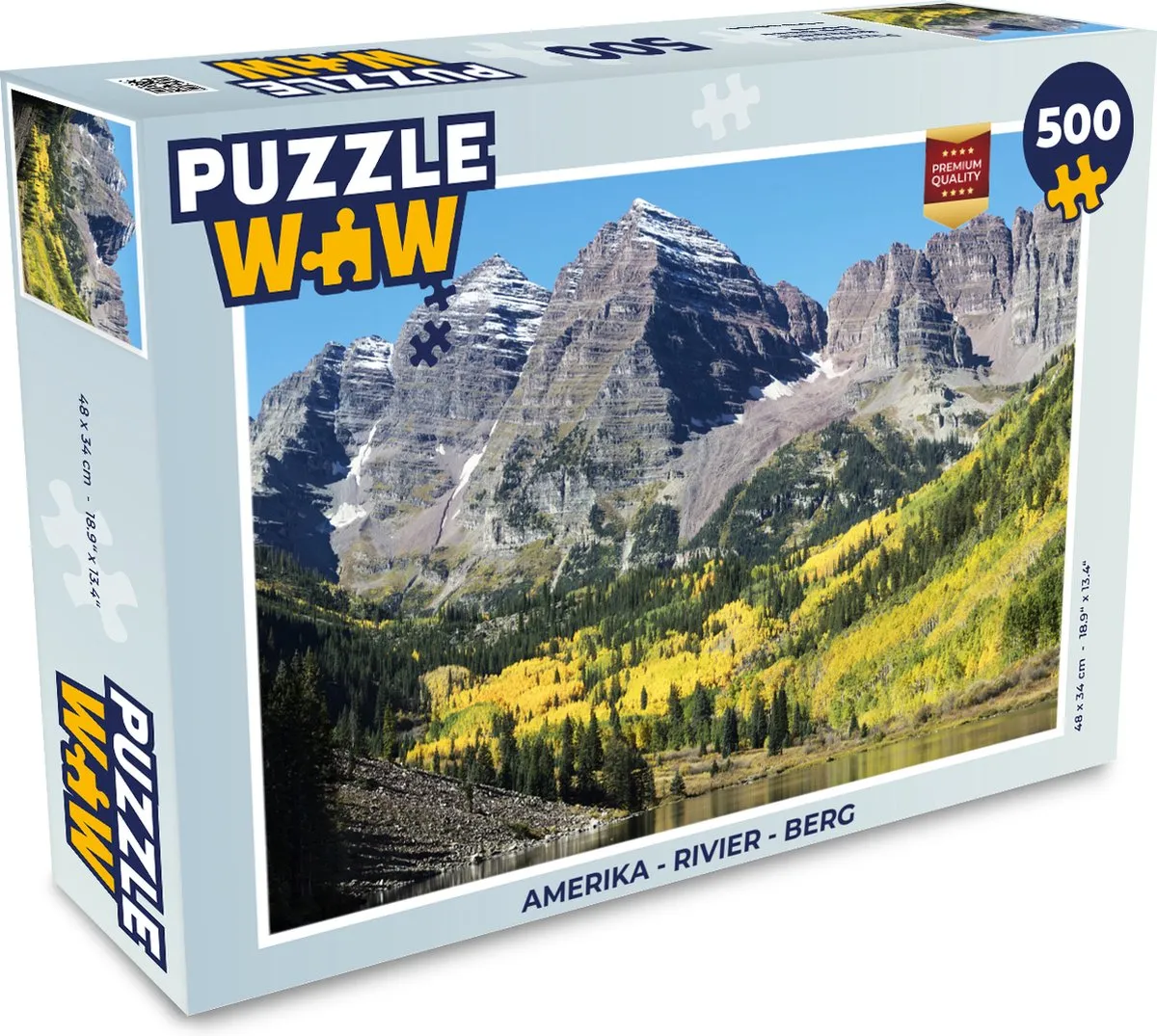 PuzzleWow Amerika Rivier Berg Legpuzzel 500 Stuks - Multicolor
