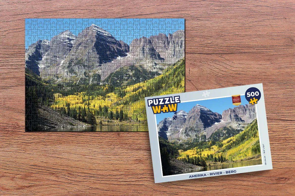 PuzzleWow Amerika Rivier Berg Legpuzzel 500 Stuks - Multicolor
