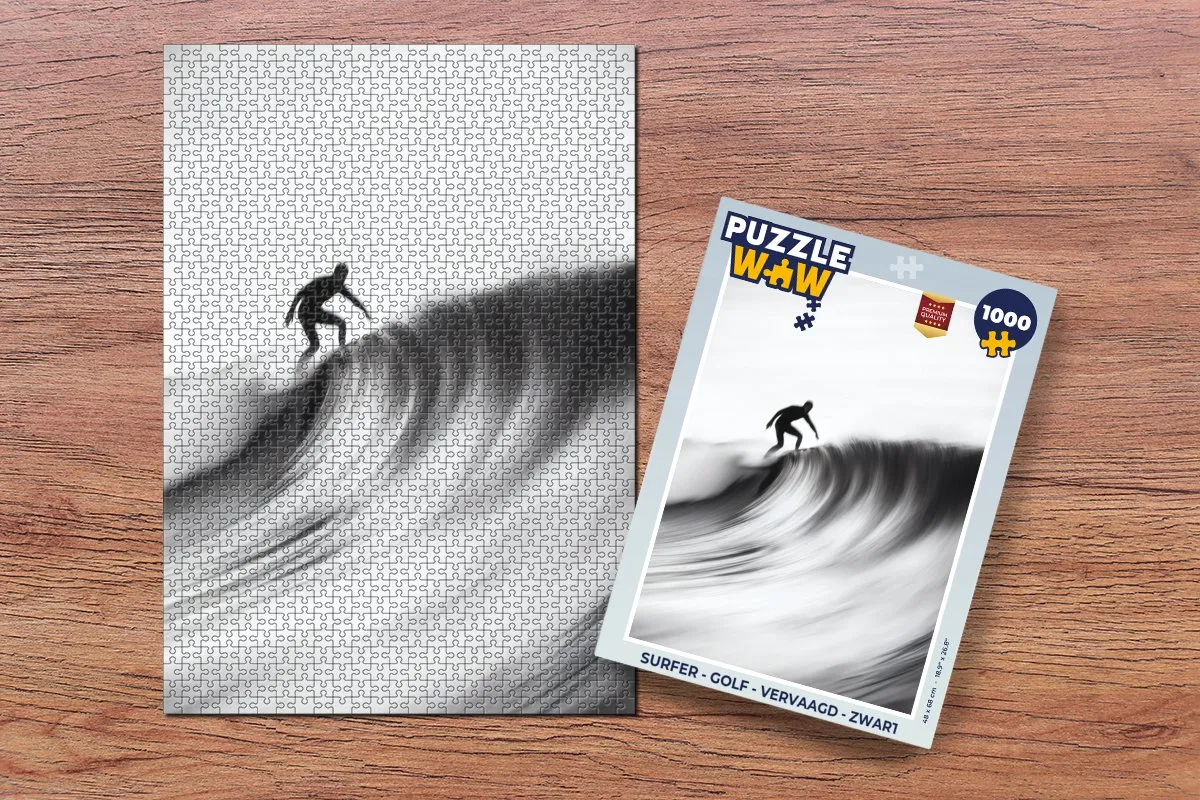 PuzzleWow Surfer Golf Legpuzzel 1000 Stuks - Zwart