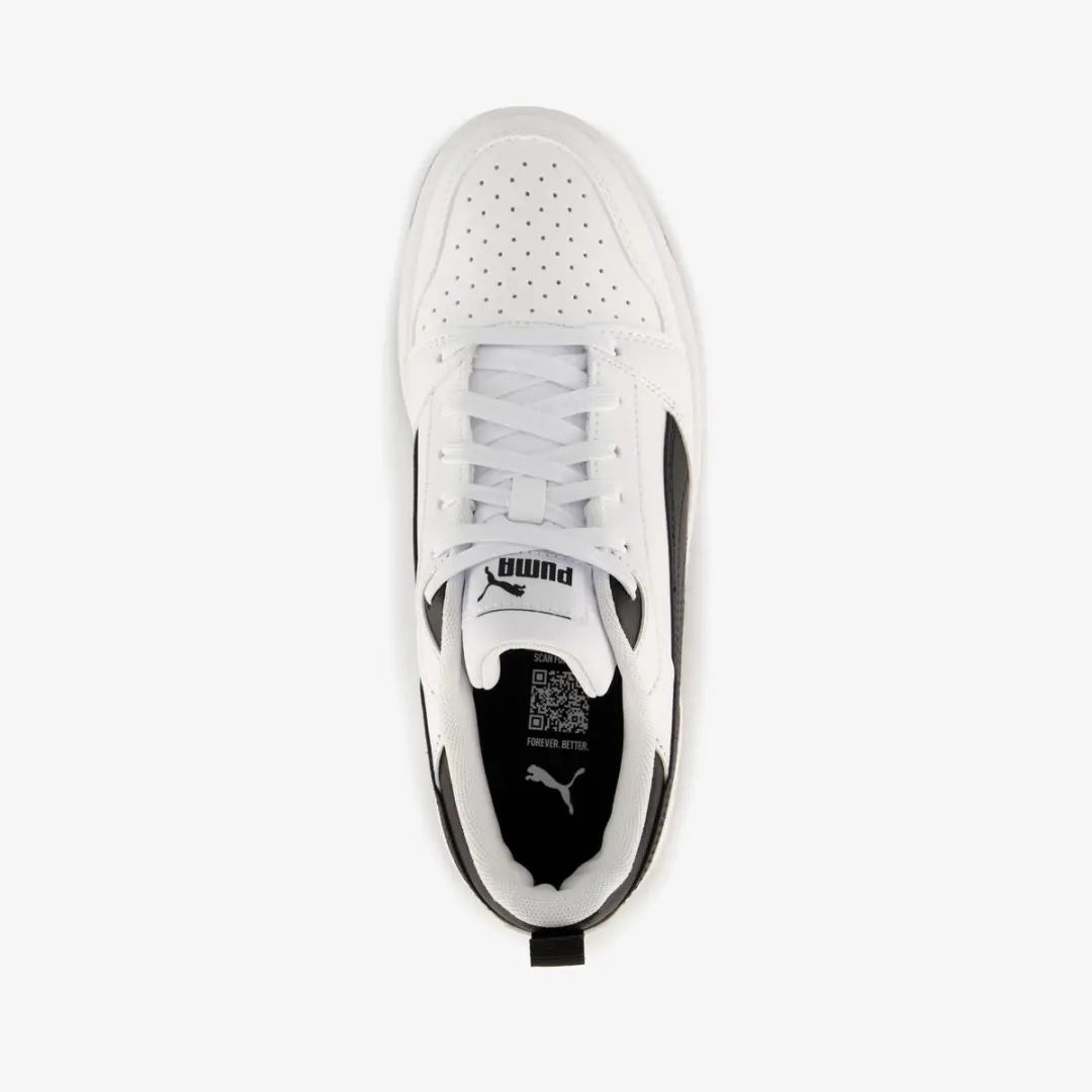 PUMA Rebound V6 Lo Jr Unisex Sneakers - Wit/Zwart - afbeelding 6 van 6