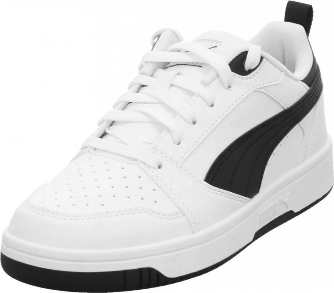 PUMA Rebound V6 Lo Jr Unisex Sneakers - Wit/Zwart - afbeelding 3 van 6