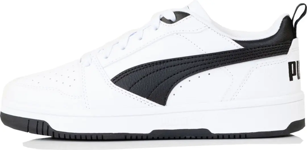PUMA Rebound V6 Lo Jr Unisex Sneakers - Wit/Zwart - afbeelding 2 van 6