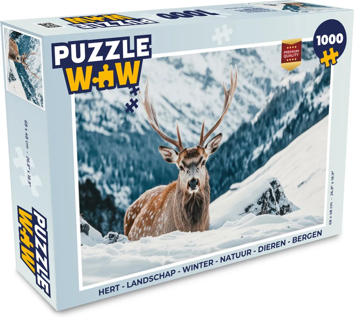 PuzzleWow Hert Landschap Legpuzzel 1000 Stuks