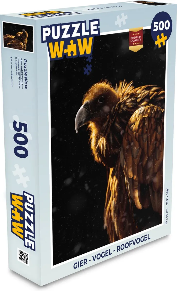 PuzzleWow Vogel Roofvogel Legpuzzel 500 Stuks