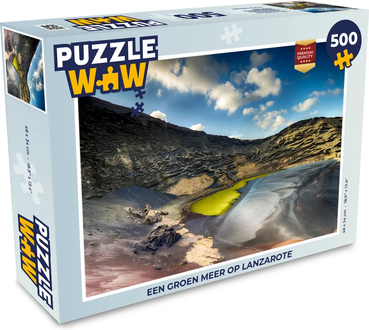 PuzzleWow Puzzel Een groen meer op Lanzarote 500 Stuks