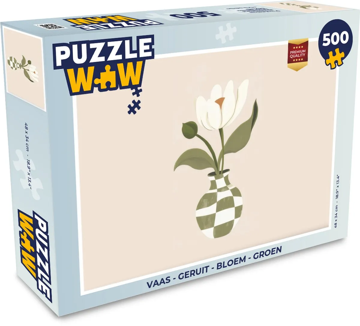 PuzzleWow Vaas Bloem Puzzel 500 Stuks - Groen