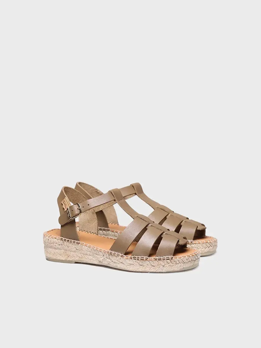 Platte leren jelly sandalen voor dames