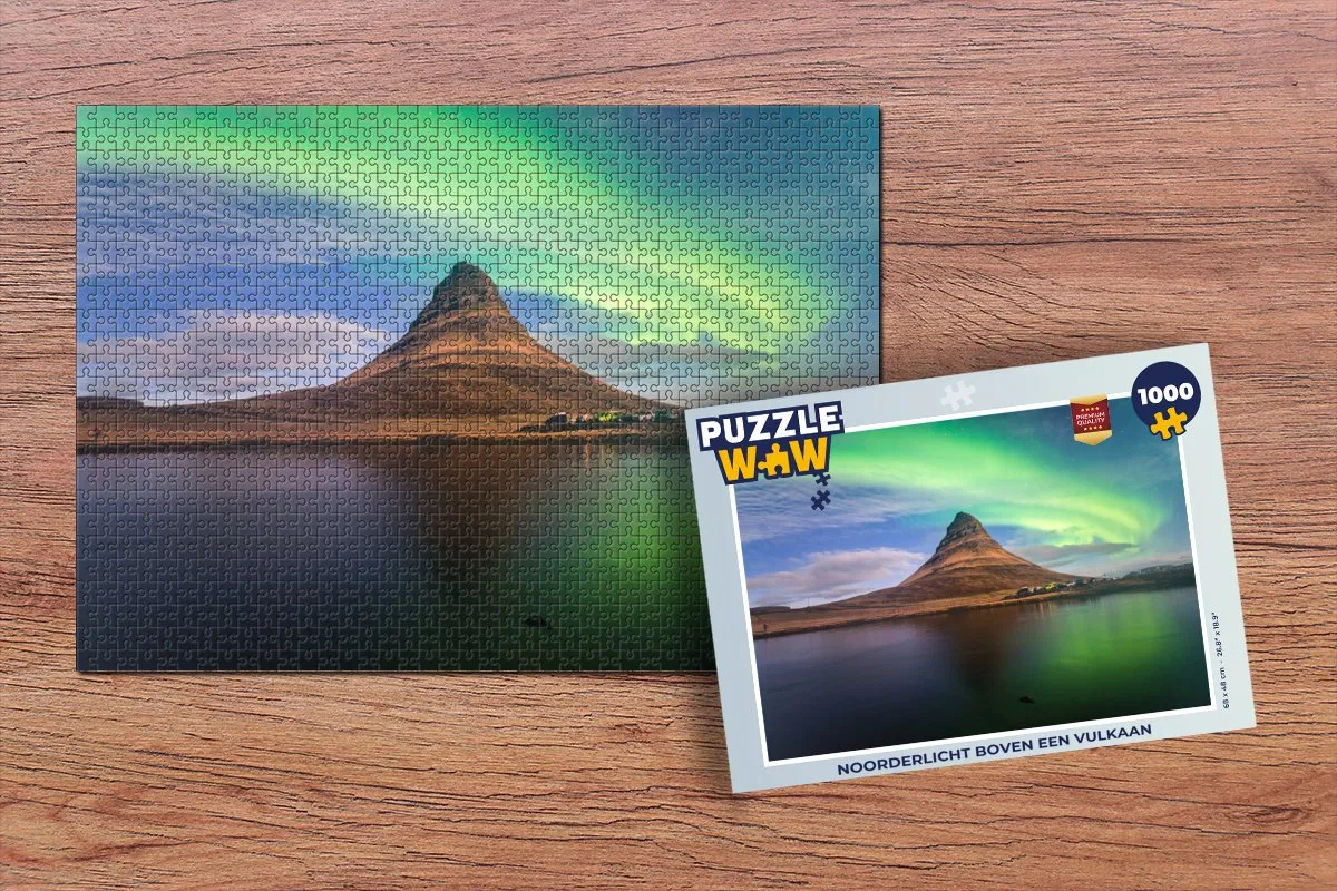 PuzzleWow Noorderlicht Vulkaan Legpuzzel 1000 Stuks - Multicolor