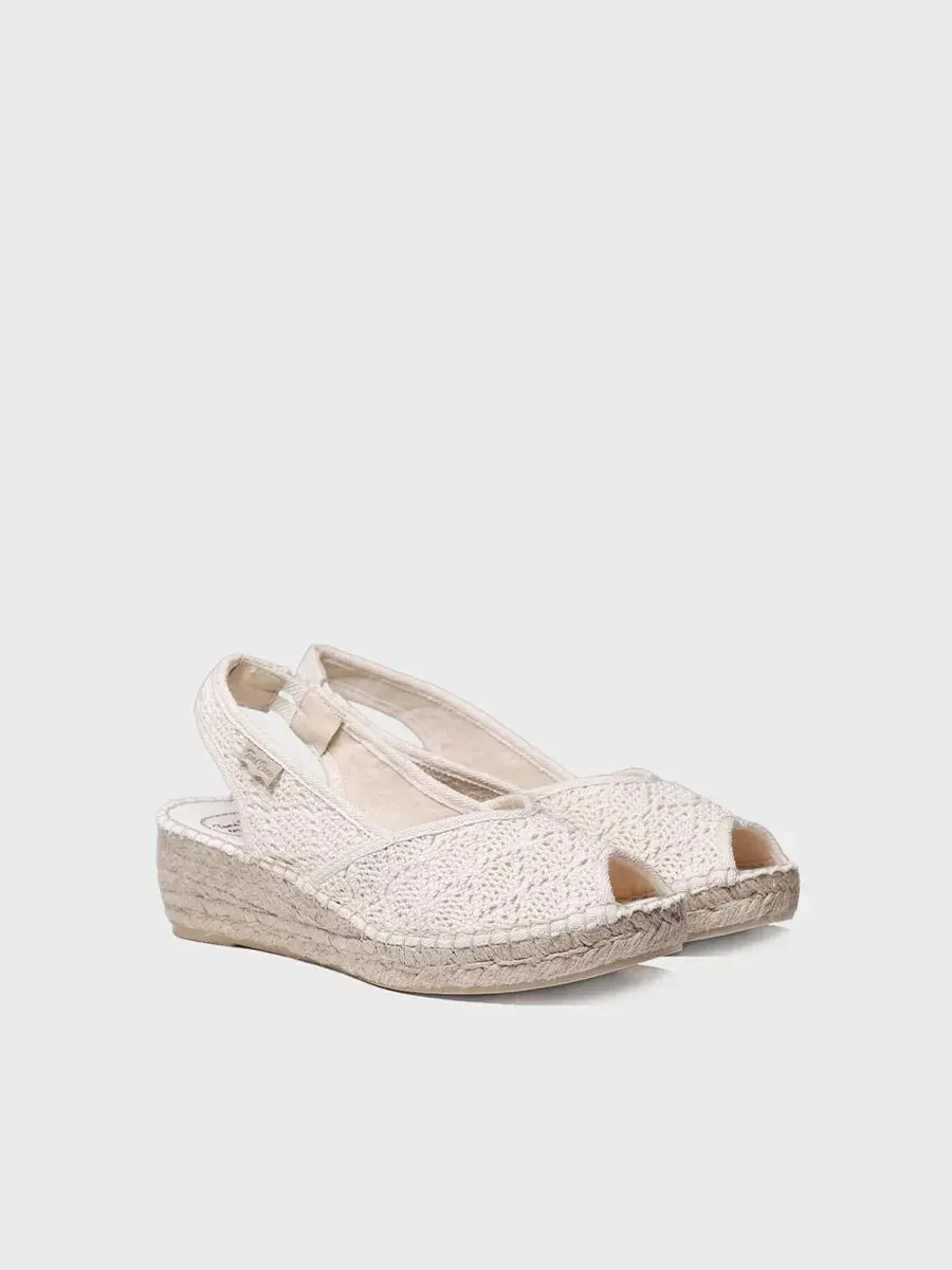 Espadrilles met open neus en sleehak van jute
